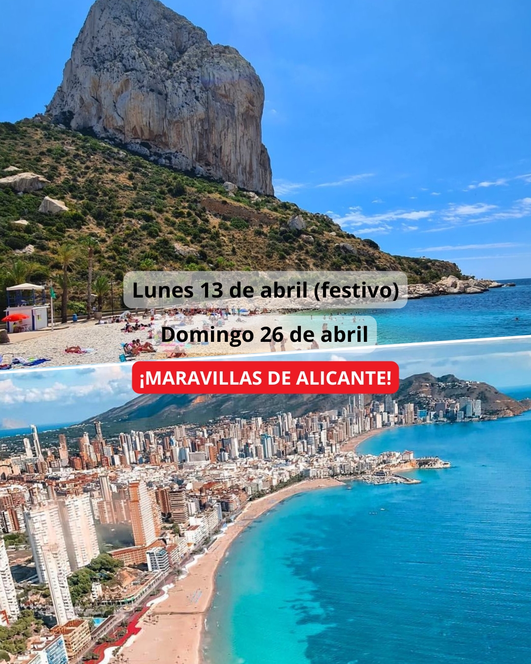 Calpe y Benidorm desde Valencia España - excursiones valencia